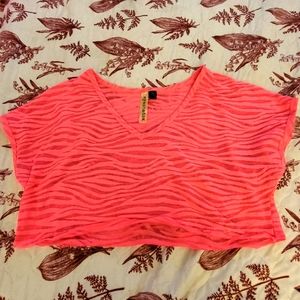 Neon zebra print crop top